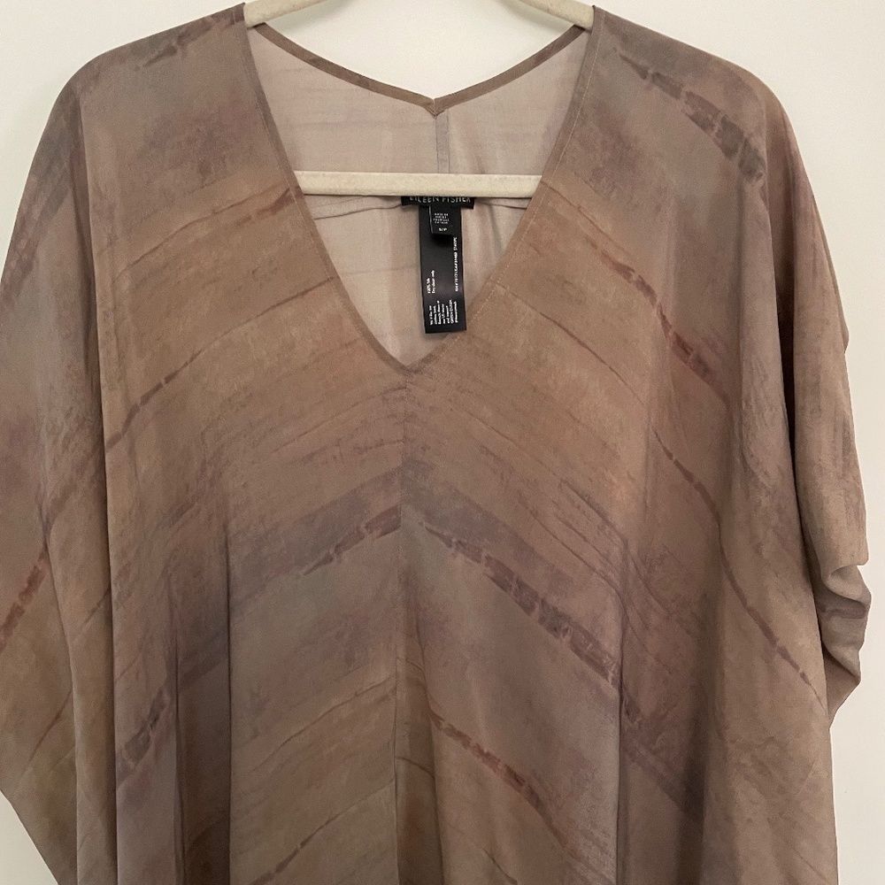 Eileen Fisher Wedge Silk Tunic Top With Leggings